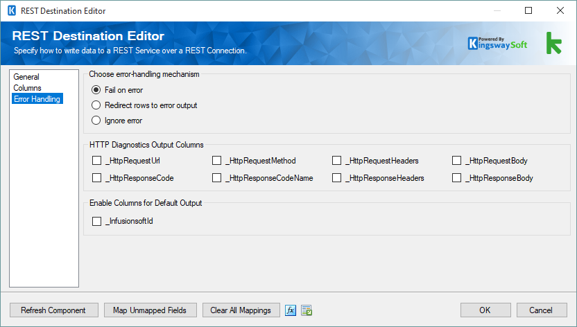 SSIS Infusionsoft REST Destination - Error Handling